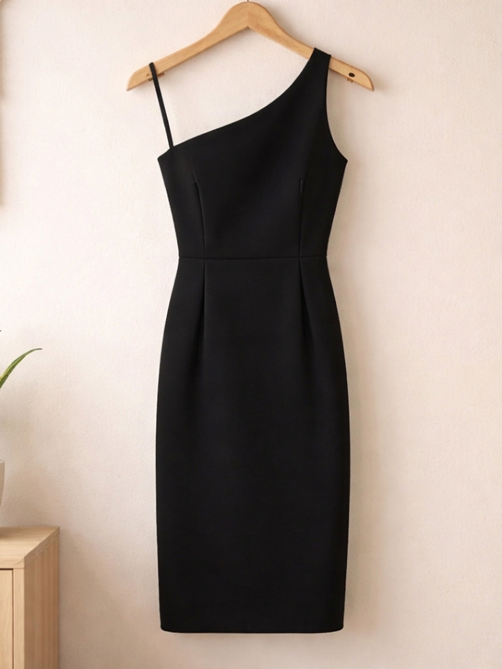 One-Shoulder Black Asymmetrical Dress with Cutout Detail Event Ready NWT Small - Picture 2 of 12
